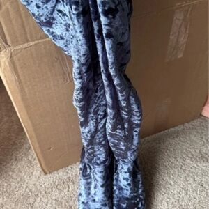 naughty monkey Blue Crushed Velvet Over-the-Knee Heeled Boots